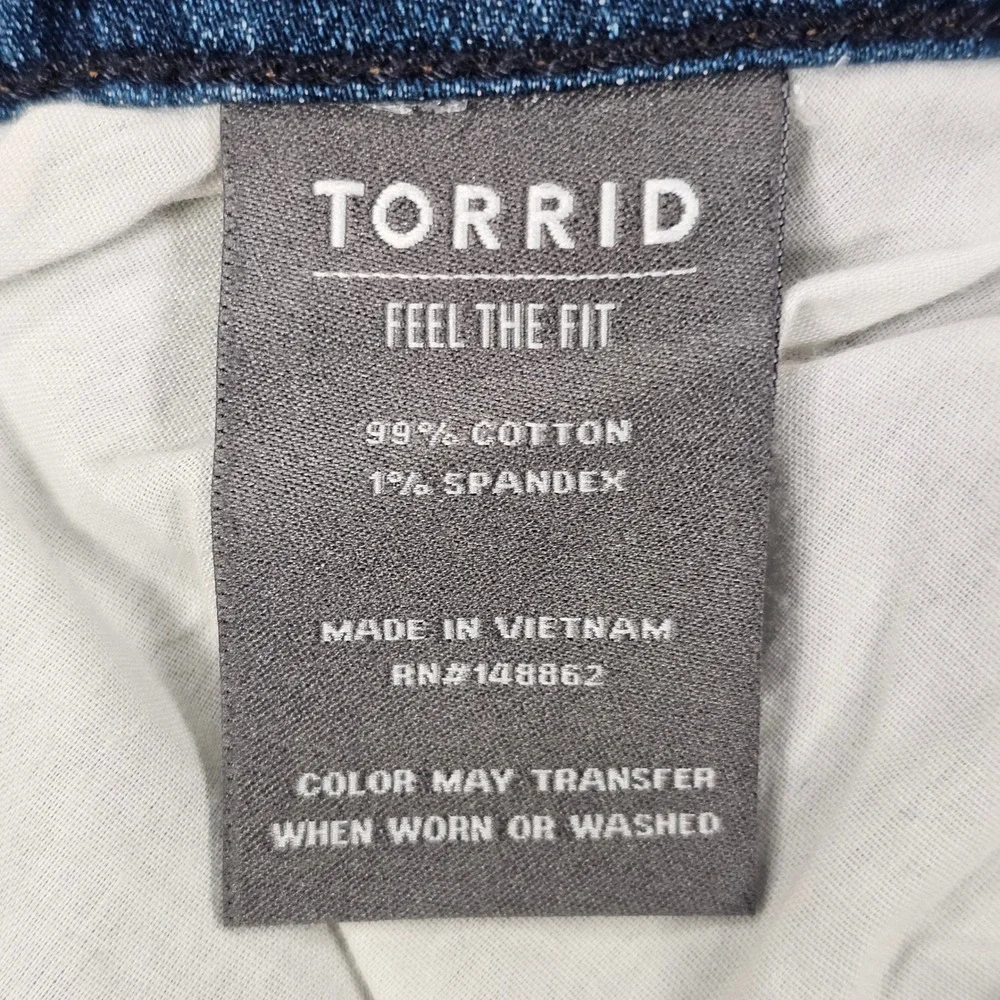 Torrid Mid Rise Slim Boot Jeans Womens Size 24S Vintage Stretch Distressed Blue